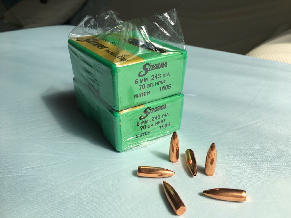 「SIERRA　.243(6mm)ライフル弾頭　（70gr HPBT）」のメイン画像